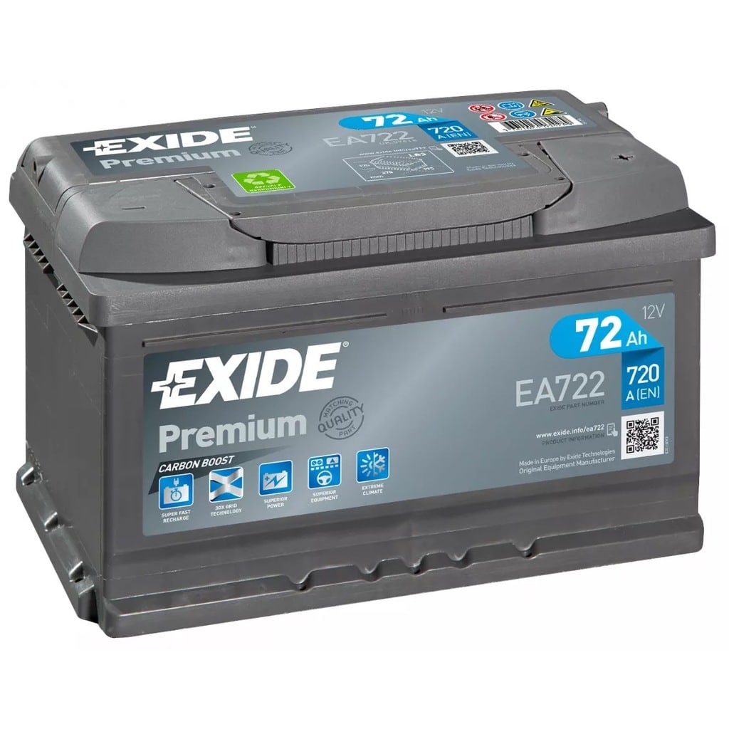 Аккумулятор exide 72ah 380a