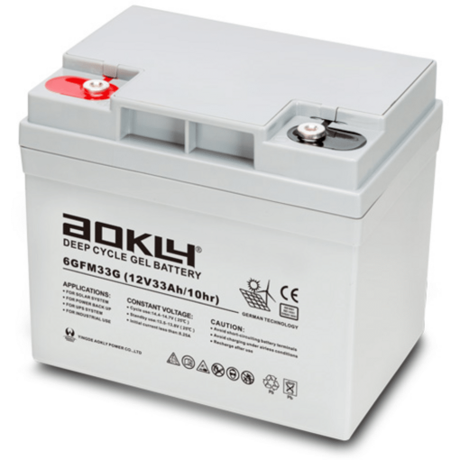 Batería Aokly Gel Vrla GEL. 6GFM33G. 33 Ah (C10) 12V. 195x130x154mm