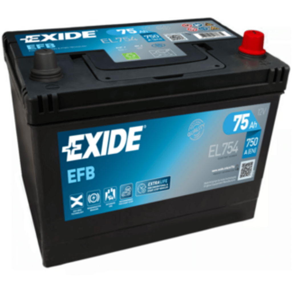 Batería Exide Efb EFB. EL754. 75 Ah - 750A(EN) 12V. 260x168x200mm - Blue  Batteries