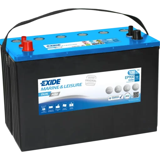 Batería Exide Marina Dual AGM. EP900. 100 Ah - 720A(EN) 12V. 330x173x240mm