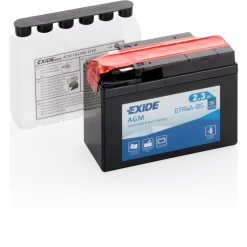 Batería Exide Moto 12V Agm AGM. ETR4A-BS. 2,3 Ah (C10) - 35A(EN) 12V. 115x50x85mm