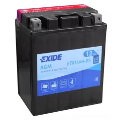 Batería Exide Moto 12V Agm AGM. ETX14AH-BS. 12 Ah (C10) - 210A(EN) 12V. 135x90x165mm