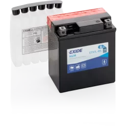 Batería Exide Moto 12V Agm AGM. ETX7L-BS. 6 Ah (C10) - 100A(EN) 12V. 115x70x130mm