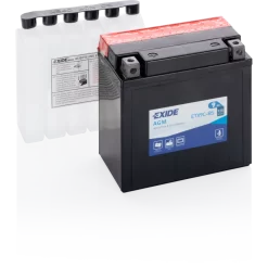 Batería Exide Moto 12V Agm AGM. ETX9C-BS. 9 Ah (C10) - 120A(EN) 12V. 135x75x139mm