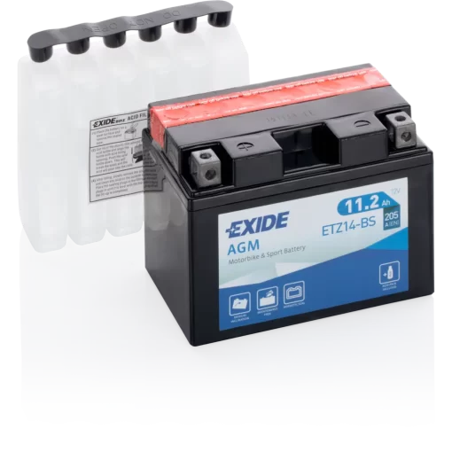 Batería Exide Moto 12V Agm AGM. ETZ14-BS. 11 Ah - 205A(EN) 12V. 150x90x110mm