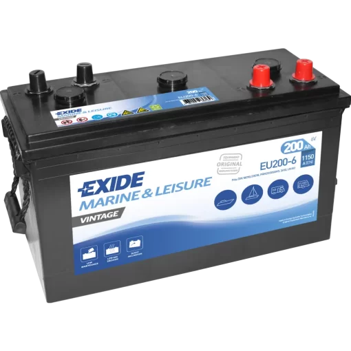 Batería Exide Marina Vintage EU200-6. 200 Ah - 1150A(EN) 6V. 398x174x234mm