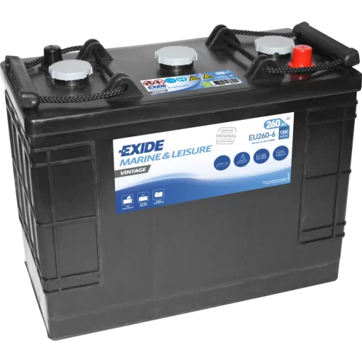 Batería Exide Marina Vintage EU260-6. 260 Ah - 1300A(EN) 6V. 345x172x286mm