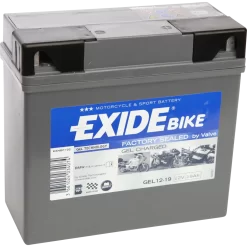 Batería Exide Moto 12V Agm Ready GEL. GEL12-19. 19 Ah - 170A(EN) 12V. 185x80x170mm