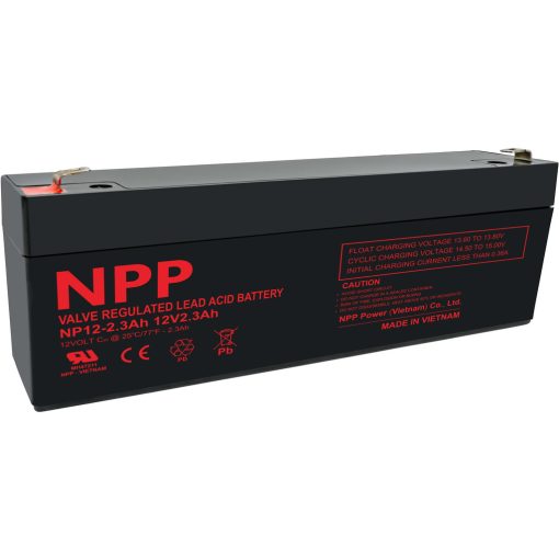 Batería Npp Power NP12-2.3AHT1. 2,3 Ah 12V. 178x34x60/66mm