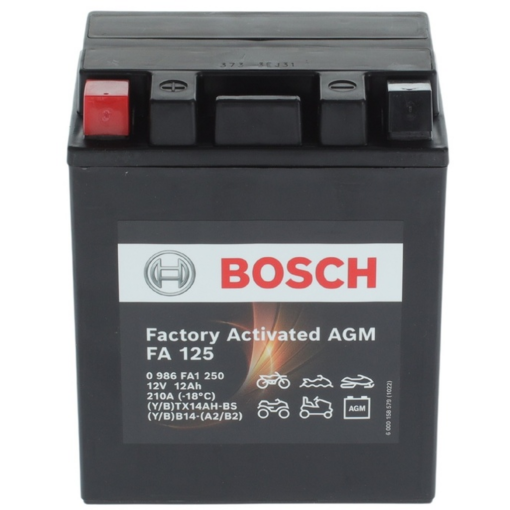Batería Bosch Fa - Motorcycle AGM. FA125. 12 Ah (C10) - 210A(EN) 12V. 133x90x164mm
